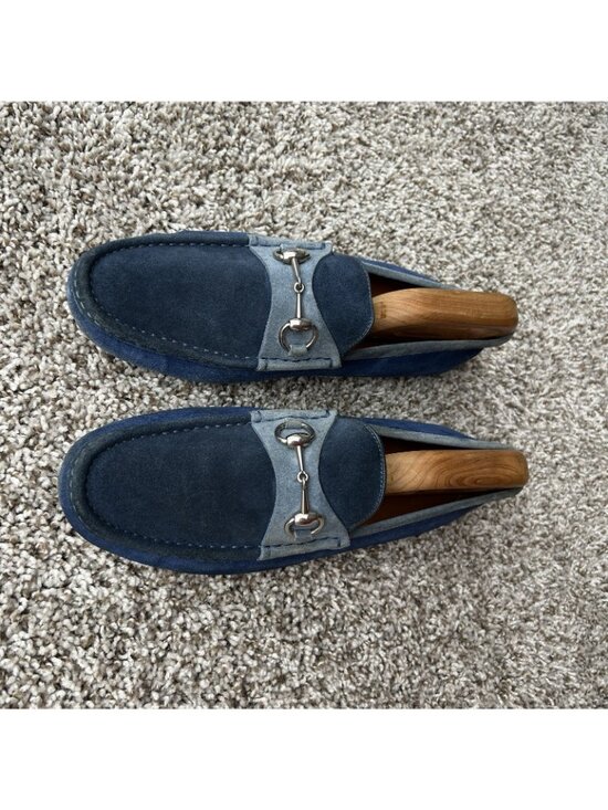 Gucci Horsebit Blue Suede Loafers Driving Shoes 11 G main image 4